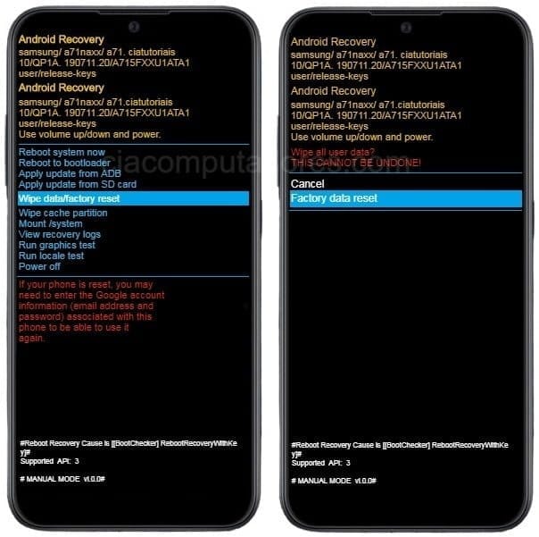 Como formatar Samsung Galaxy A01 pelo modo de recuperação?