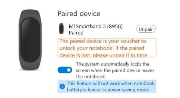 Finalizando o pareamento da Mi Band com o Windows