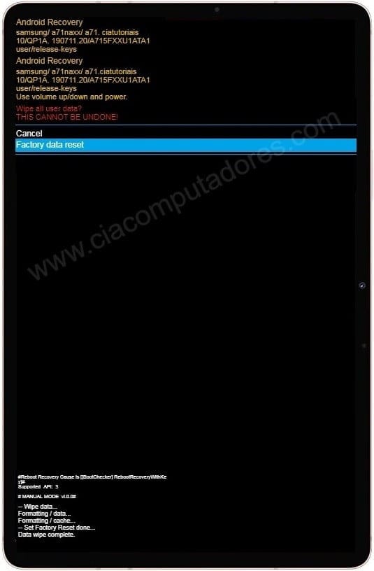 Como formatar o Samsung Galaxy Tab S7 pelo modo de recuperação?