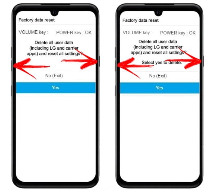 Resetar LG K41s, LG K51s ou LG K61 desligado