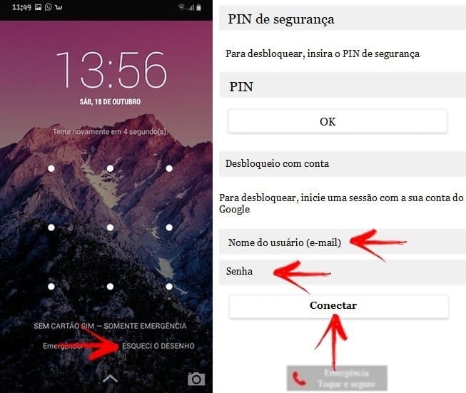 Como desbloquear o LG K41s, K51s ou K61 pela conta do Google
