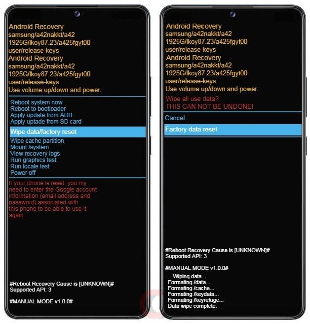 Como formatar Samsung Galaxy A42 5G pelo modo de recuperação?