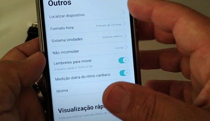 Configurações adicionais do smartwatch Colmi P8
