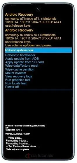 Como formatar Samsung Galaxy M21s pelo modo de recuperação?