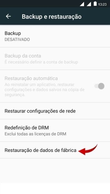 Como formatar Alcatel A5 pelas configurações?