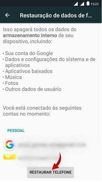 Como formatar Alcatel A5 pelas configurações?