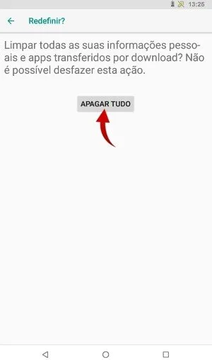 Como formatar o tablet infantil Multilaser pelas configurações passo 6.
