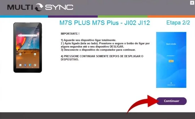 Como formatar, restaurar e atualizar tablet Multilaser pelo computador passo 8.