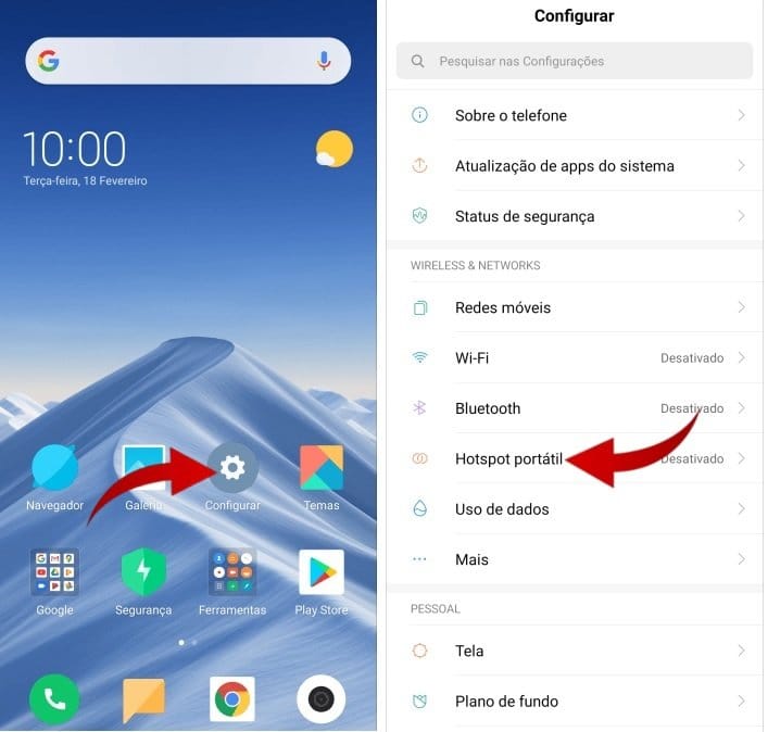 Como rotear o Wi-Fi do celular Xiaomi