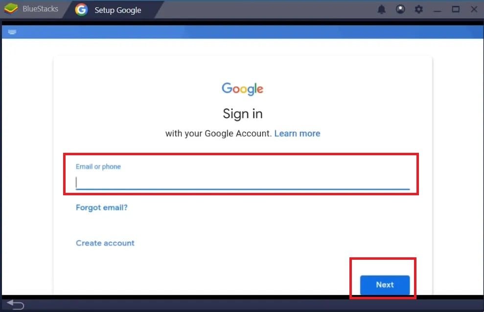 Conectando o Bluestacks com uma conta do Gmail
