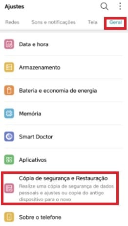 Criando backup no cartão de memória com o LG Mobile Switch