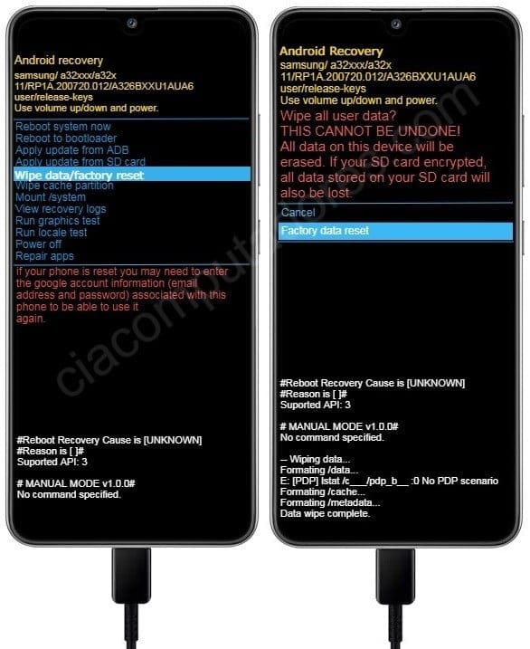 Como formatar o Samsung Galaxy A32 ou Galaxy A32 5G pelo modo de recuperação?