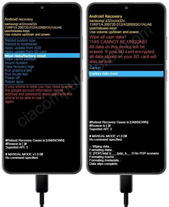 Como formatar o Samsung Galaxy A32 ou Galaxy A32 5G pelo modo de recuperação?