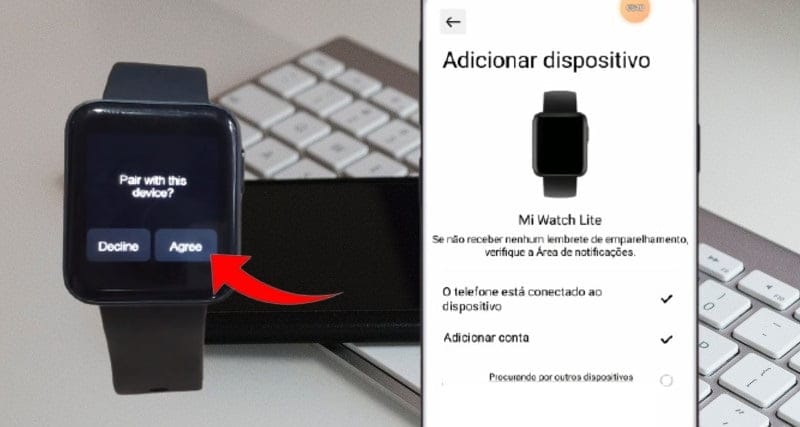 confirmando o pareamento do Mi Watch Lite.