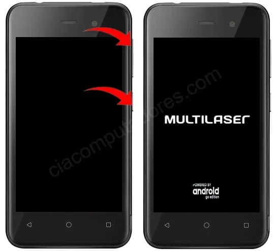Botões e logomarca Multilaser E Lite