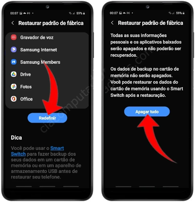 Como formatar Samsung Galaxy A12 pelas configurações?