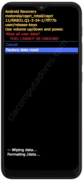 Como formatar o Motorola Moto G10 pelo modo de recuperação?