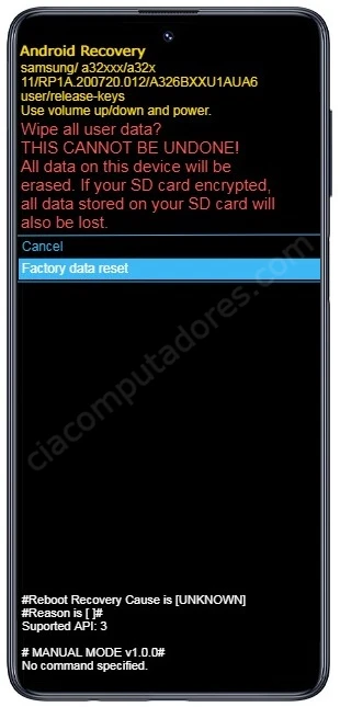 Como formatar Samsung Galaxy M51 pelo modo de recuperação?