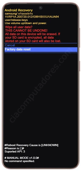 Como formatar Samsung Galaxy S21 pelo modo de recuperação?