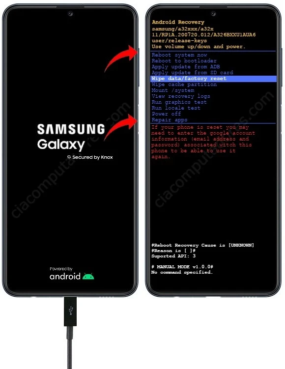Como formatar Samsung Galaxy M32 pelo modo de recuperação?