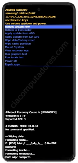 Como formatar Samsung Galaxy M62 pelo modo de recuperação?