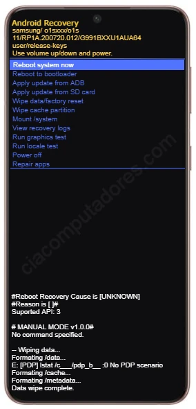 Como formatar Samsung Galaxy S21 pelo modo de recuperação?