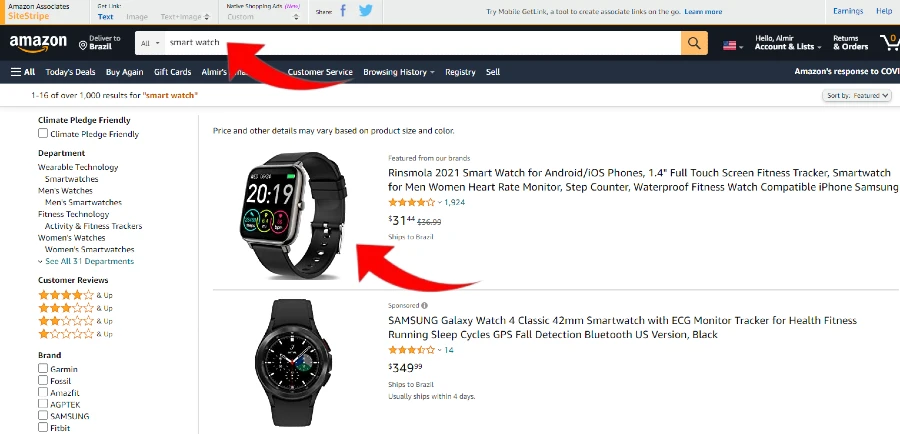 Obtendo o código de um produto Amazon