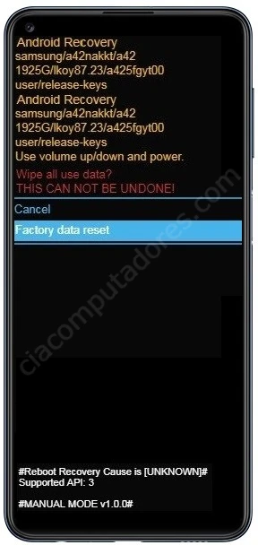 Como formatar o Samsung Galaxy A21s através do modo de recuperação?