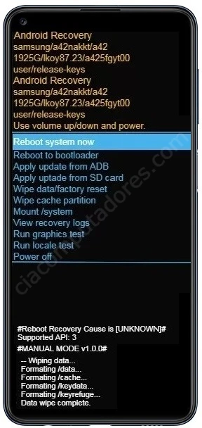 Como formatar o Samsung Galaxy A21s através do modo de recuperação?