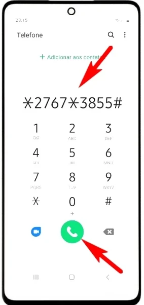 Códigos para formatar Samsung Galaxy M22.