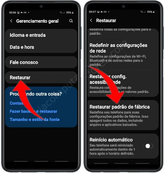 Como formatar o Samsung Galaxy M22 pelas configurações?