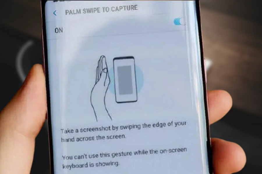 Usando o recurso do Palm Swipe