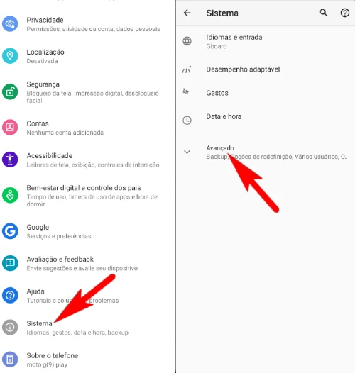 Como formatar o Motorola Moto G30 pelas configurações?