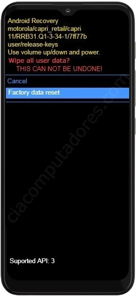 Como formatar Motorola Moto G30 pelo modo de recuperação?