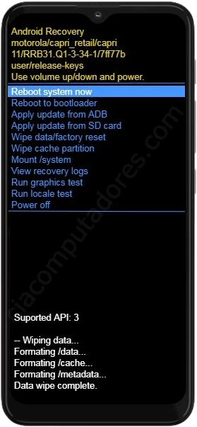 Como formatar o Motorola Moto G100 pelo modo de recuperação?