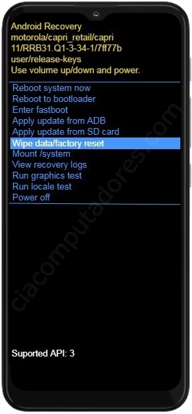 Como formatar o Motorola Moto G100 pelo modo de recuperação?