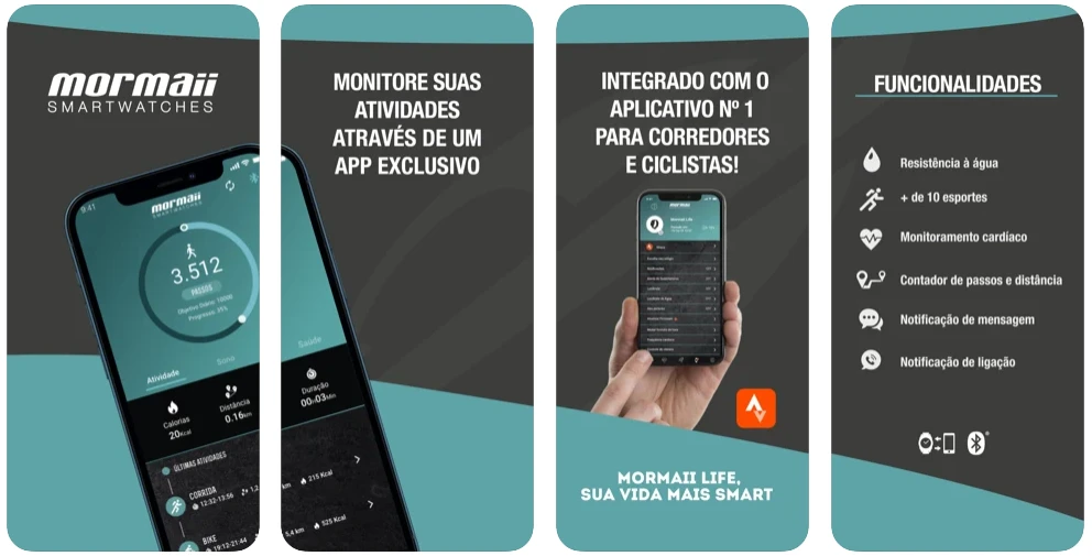 Pareando o smartwatch Mormaii Life com o celular.
