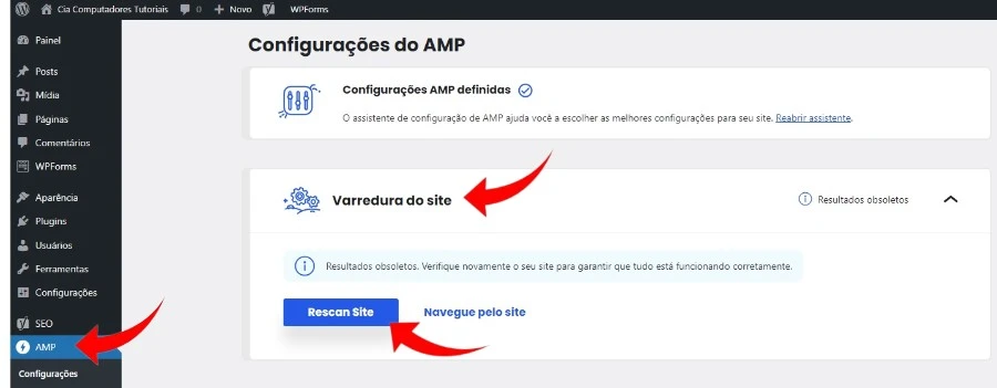 Como verificar se está tudo funcionando corretamente no site?