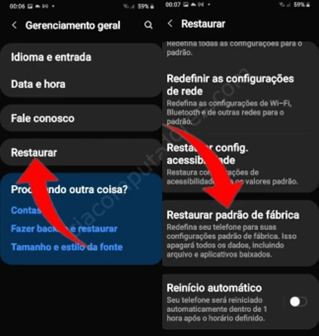 Como formatar Samsung Galaxy Tab S8, S8 Plus ou S8 Ultra 5G pelas configurações?