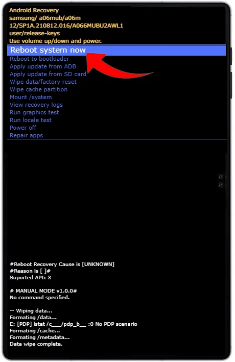 Como formatar Galaxy Tab S8, S8 Plus ou S8 Ultra 5G pelo modo de recuperação?