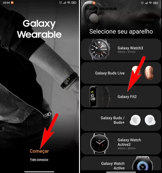 Como conectar o Galaxy Fit com o celular Samsung?
