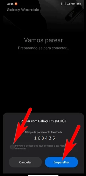 Como conectar o Galaxy Fit com o celular Samsung?