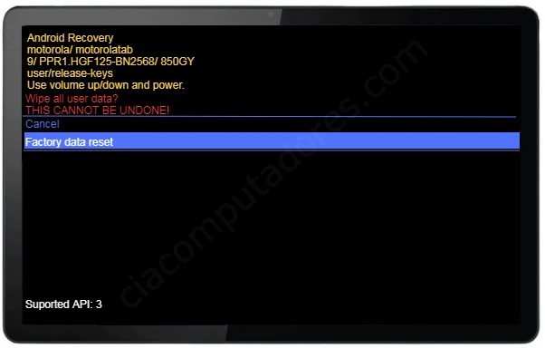 Como formatar o Motorola Moto Tab G70 pelo modo de recuperação?