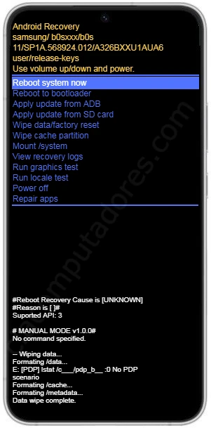 Como formatar o Samsung Galaxy S22 pelo modo de recuperação?