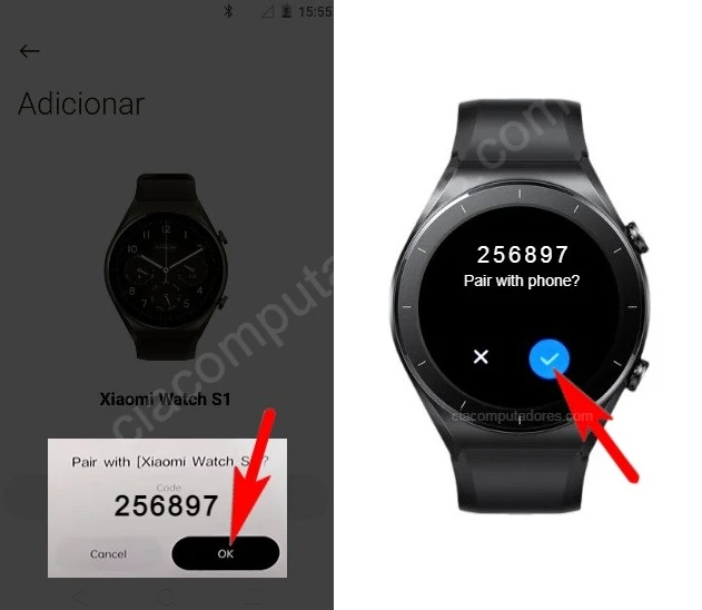Emparelhando o Xiaomi Watch S1 / S1 Active com celular