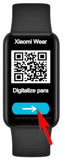Botão avançar Redmi Smart Band Pro