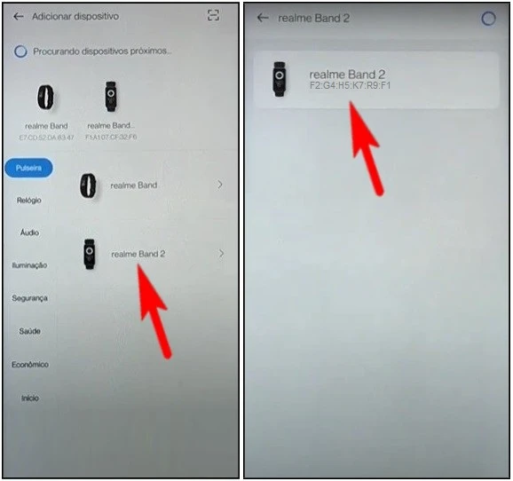 Como emparelhar a Realme Band 2 com o celular?