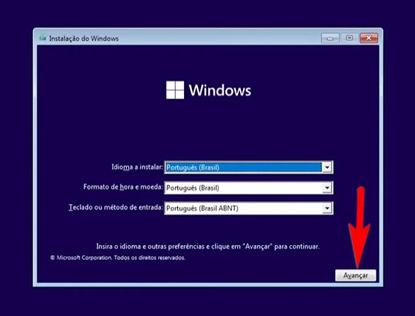 Passos para instalar o Windows 11