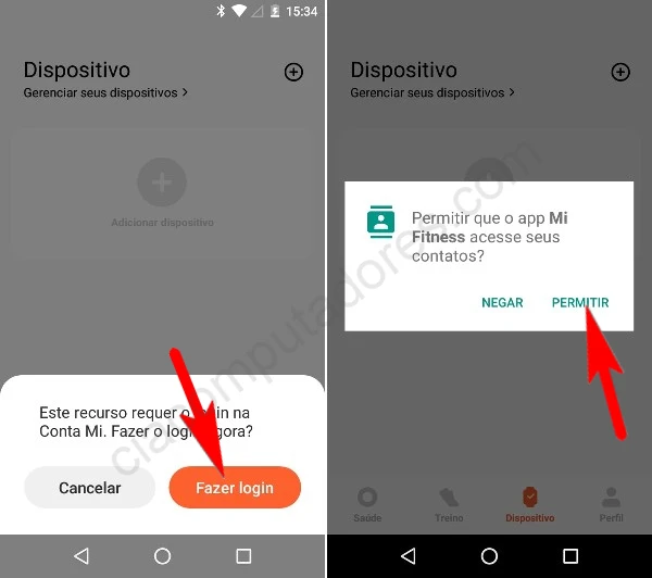Configurando o aplicativo Mi Fitness no celular