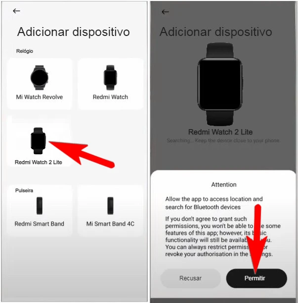 Conectar o Redmi Watch 2 Lite com o celular